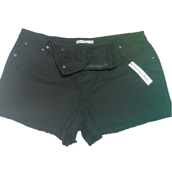 Highway Jeans Pants - Highway Jeans Black Distressed Shorts Junior Plus 22